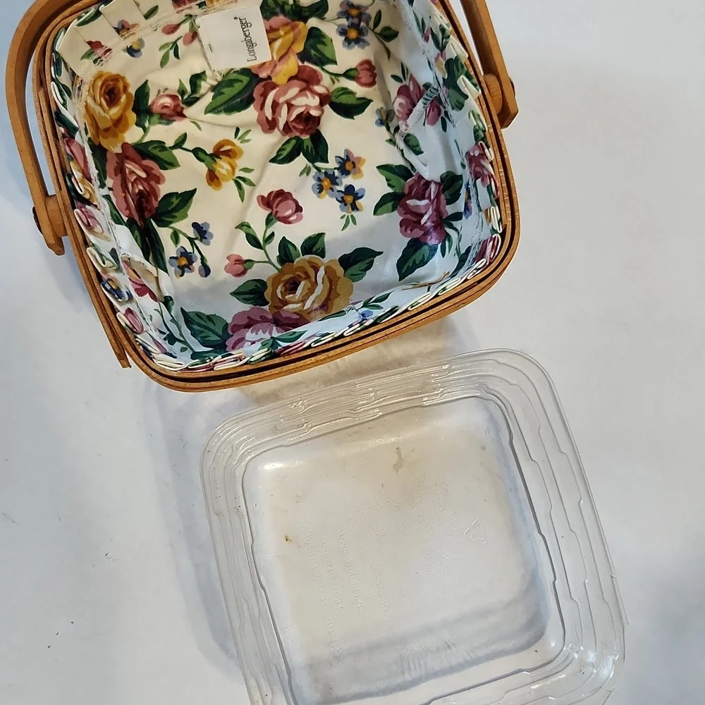 Vintage Longaberger Basket Liner and Plastic Insert 1999